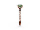 Rose gold Fancy Green Cushion  Cut Diamond Pavé Band Ring with Four-Prong Setting_42