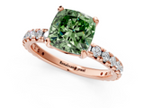 Rose gold Fancy Green Cushion  Cut Diamond Pavé Band with Four-Prong Setting_38