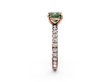 Rose gold Fancy Green Cushion  Cut Diamond Pavé Band with Four-Prong Setting_39