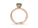 Rose gold Fancy Green Cushion  Cut Diamond Pavé Band with Four-Prong Setting_40