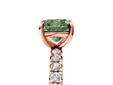 Rose gold Fancy Green Cushion  Cut Diamond Pavé Band with Four-Prong Setting_42