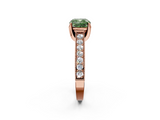 Rose gold Fancy Green Cushion  Cut Diamond Pave Band with Four-Prong Setting_22