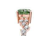 Rose gold Fancy Green Cushion Cut Diamond Scattered Round Accent Ring with Prong Setting_17
