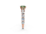 Rose gold Fancy Green Cushion Cut Diamond Side Stone Engagement Ring with Four-Prong Setting_26