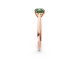 Rose gold Fancy Green Cushion Cut Diamond Solitaire Engagement Ring with Cathedral Setting and Four-Prong Mount_26