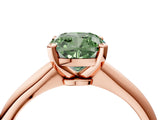 Rose gold Fancy Green Cushion Cut Diamond Solitaire Engagement Ring with Classic Band and Four-Prong Setting_105