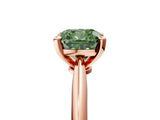 Rose gold Fancy Green Cushion Cut Diamond Solitaire Engagement Ring with Classic Band and Four-Prong Setting_106