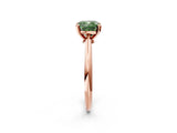 Rose gold Fancy Green Cushion Cut Diamond Solitaire Engagement Ring with Classic Band and Four-Prong Setting_26