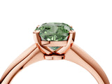 Rose gold Fancy Green Cushion Cut Diamond Solitaire Engagement Ring with Classic Band and Four-Prong Setting_28