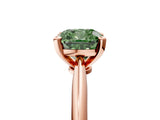 Rose gold Fancy Green Cushion Cut Diamond Solitaire Engagement Ring with Classic Band and Four-Prong Setting_29