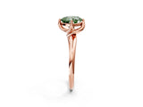 Rose gold Fancy Green Cushion Cut Diamond Solitaire Engagement Ring with Four-Prong Setting and Classic Band_21