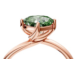 Rose gold Fancy Green Cushion Cut Diamond Solitaire Engagement Ring with Four-Prong Setting and Classic Band_23