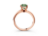 Rose gold Fancy Green Cushion Cut Diamond Solitaire Engagement Ring with Round Band and Four-Prong Setting_140