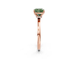 Rose gold Fancy Green Cushion Cut Diamond Solitaire Ring with Classic Band and Four-Prong Setting_2