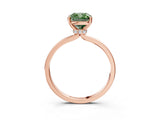 Rose gold Fancy Green Cushion Cut Diamond Solitaire Ring with Classic Band and Four-Prong Setting_3
