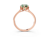 Rose gold Fancy Green Cushion Cut Diamond Solitaire Ring with Flower Prong Setting and Classic Band_39