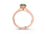 Rose gold Fancy Green Cushion Cut Diamond Solitaire Ring with Pavé Band and Prong Setting_15
