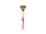 Rose gold Fancy Green Cushion Cut Diamond Solitaire Ring with Six-Prong Setting and Classic Band_285