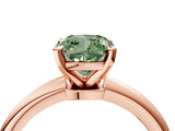 Rose gold Fancy Green Cushion Cut Diamond Solitaire Ring with Six-Prong Setting and Classic Band_287