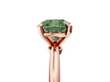 Rose gold Fancy Green Cushion Cut Diamond Solitaire Ring with Six-Prong Setting and Classic Band_288