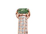 Rose gold Fancy Green Cushion Cut Diamond Solitaire Ring with Three-Row Pavé Band and Four-Prong Setting_43
