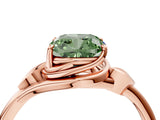 Rose gold Fancy Green Cushion Cut Diamond Solitaire Ring with Twist Band and Four-Prong Setting_61