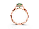 Rose gold Fancy Green Cushion Cut Diamond Solitaire Twist Band Prong Setting Ring_87