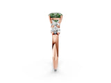 Rose gold Fancy Green Cushion  Cut Five-Stone Prong Set Diamond Ring with Classic Band_34