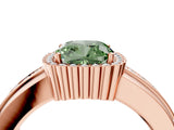 Rose gold Fancy Green Cushion  Cut Halo Pave Band Four-Prong Ring_53