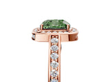 Rose gold Fancy Green Cushion  Cut Halo Pave Split Shank Prong Setting Ring_37