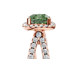Rose gold Fancy Green Cushion  Cut Halo Split Shank Pave Set Ring_67