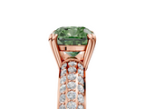 Rose gold Fancy Green Cushion  Cut Pave Diamond Engagement Ring with Channel Set Band and Four-Prong Setting_25