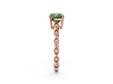 Rose gold Fancy Green Cushion Cut Solitaire Diamond Ring with Infinity Twist Band and Four-Prong Setting_14