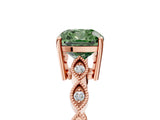 Rose gold Fancy Green Cushion Cut Solitaire Diamond Ring with Infinity Twist Band and Four-Prong Setting_17