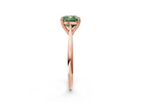 Rose gold Fancy Green Cushion Cut Solitaire Diamond Ring with Six-Prong Setting and Classic Band_14