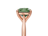 Rose gold Fancy Green Cushion Cut Solitaire Diamond Ring with Six-Prong Setting and Classic Band_17