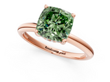 Rose gold Fancy Green Cushion  Cut Solitaire Engagement Ring with Four-Prong Setting and Classic Band_21