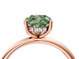Rose gold Fancy Green Cushion  Cut Solitaire Engagement Ring with Four-Prong Setting and Classic Band_24