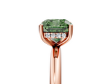 Rose gold Fancy Green Cushion  Cut Solitaire Engagement Ring with Four-Prong Setting and Classic Band_25