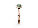 Rose gold Fancy Green Cushion  Cut Solitaire Engagement Ring with Four-Prong Setting on a Classic Band_22
