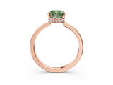 Rose gold Fancy Green Cushion  Cut Solitaire Engagement Ring with Four-Prong Setting on a Classic Band_23
