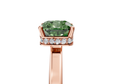 Rose gold Fancy Green Cushion  Cut Solitaire Engagement Ring with Four-Prong Setting on a Classic Band_25