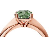 Rose gold Fancy Green Cushion  Cut Solitaire Engagement Ring with Tapered Band and Four-Prong Setting 5