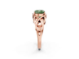 Rose gold Fancy Green Cushion Cut Solitaire Intertwined Band Prong Setting Ring_2