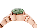 Rose gold Fancy Green Cushion Cut Solitaire Intertwined Band Prong Setting Ring_4