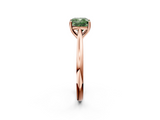 Rose gold Fancy Green Cushion  Cut Solitaire Ring with Cathedral Band and Four-Prong Setting_43