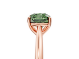 Rose gold Fancy Green Cushion  Cut Solitaire Ring with Cathedral Band and Four-Prong Setting_46