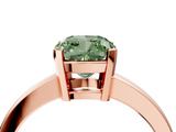 Rose gold Fancy Green Cushion  Cut Solitaire Ring with Four-Prong Setting and Classic Band_32