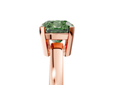 Rose gold Fancy Green Cushion  Cut Solitaire Ring with Four-Prong Setting and Classic Band_33