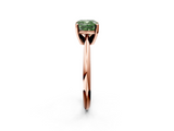 Rose gold Fancy Green Cushion  Cut Solitaire Ring with Four-Prong Setting on a Classic Band_49